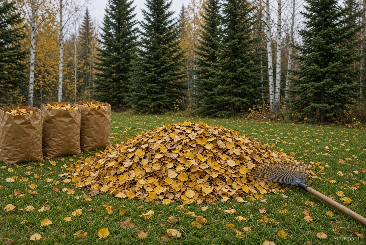Fall yard ready for cleanup