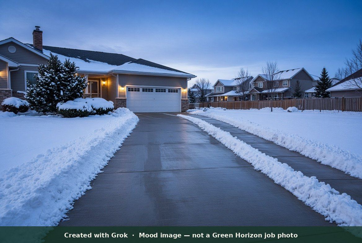Cleared Grande Prairie driveway at dusk